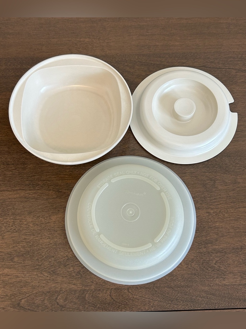 TUPPERWARE 3 PC ULTRA 21 MICROWAVE CASSEROLE VENT LID & STORAGE COVER #1547 USA!
